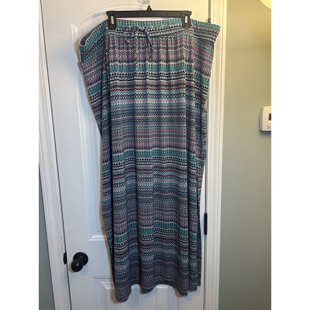 Lane Bryant Maxi Skirt 26/28 Chevron Print Side Slits Stretch Boho Long Plus - Picture 12 of 13